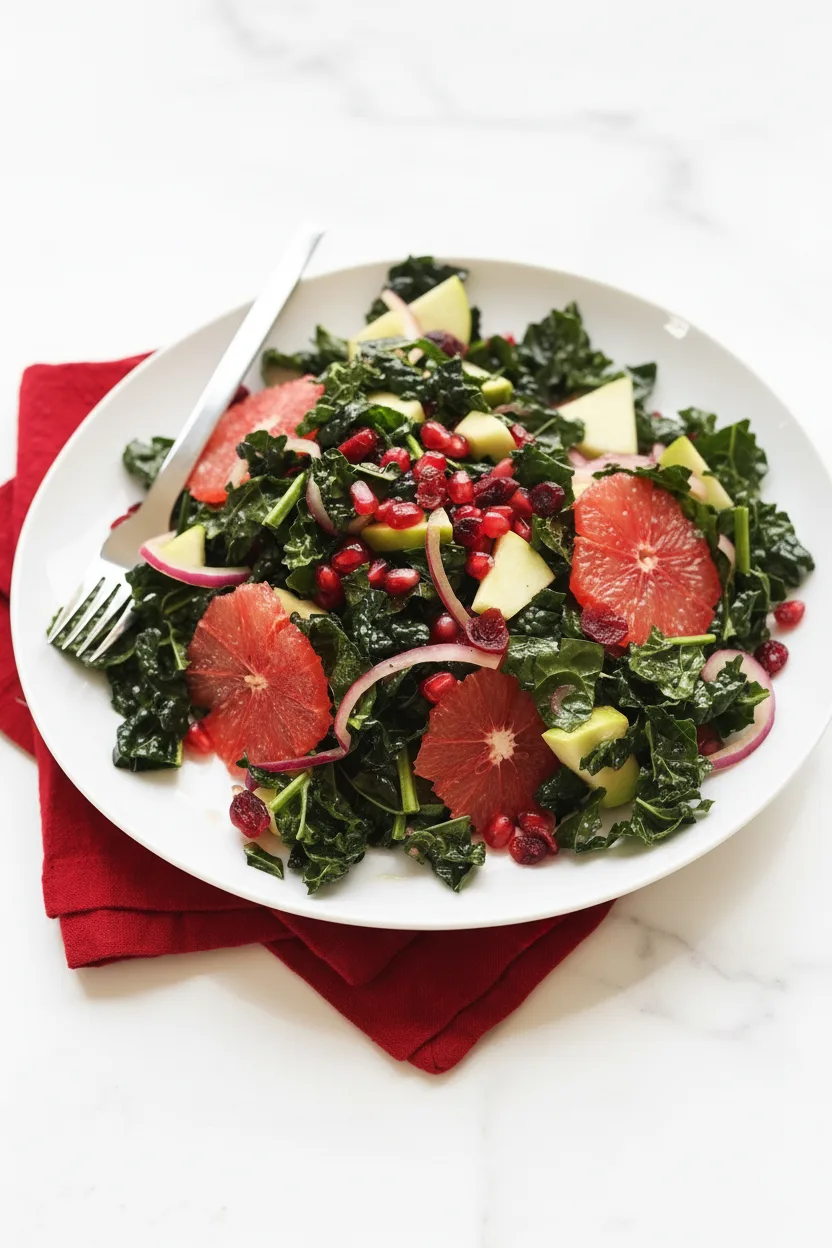 Salade d’hiver au chou kale et aux agrumes