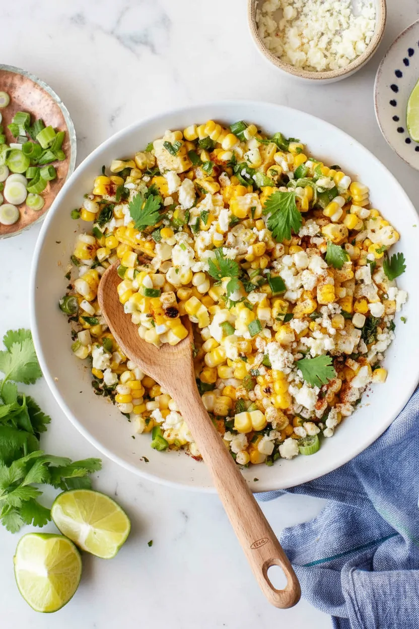 Salade de maïs façon street corn mexicain