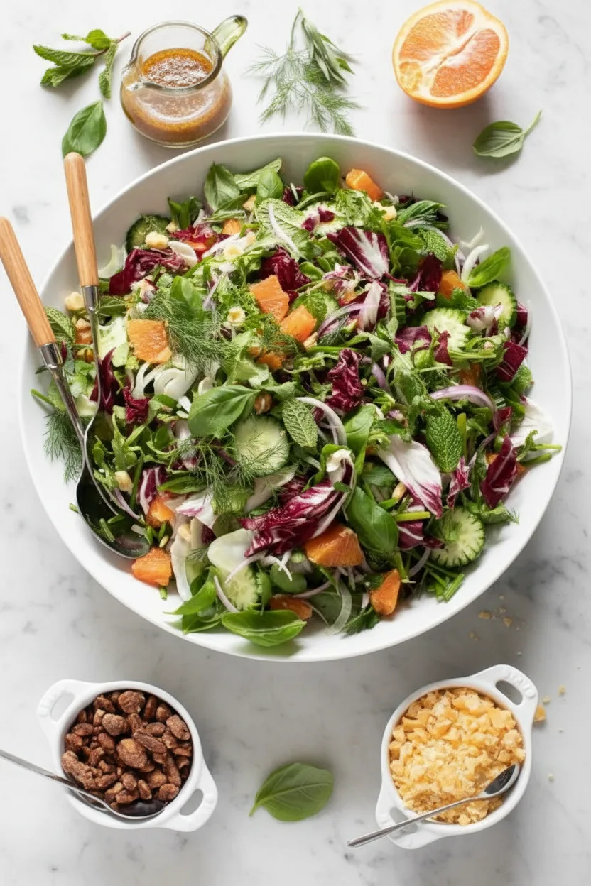 Salade du jardin simple au citron