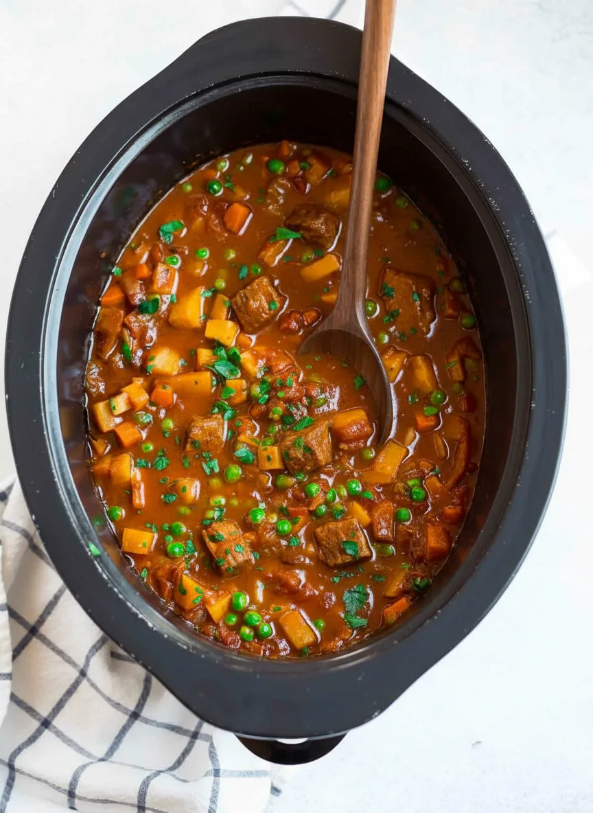 Soupe de bœuf aux légumes à la mijoteuse