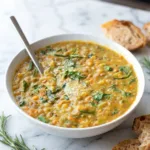 Soupe de lentilles aux légumes bien garnie