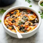 Soupe de tortellini aux légumes (végétarienne)