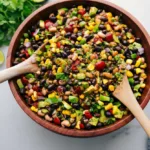 Trempette salade caviar avocat et maïs