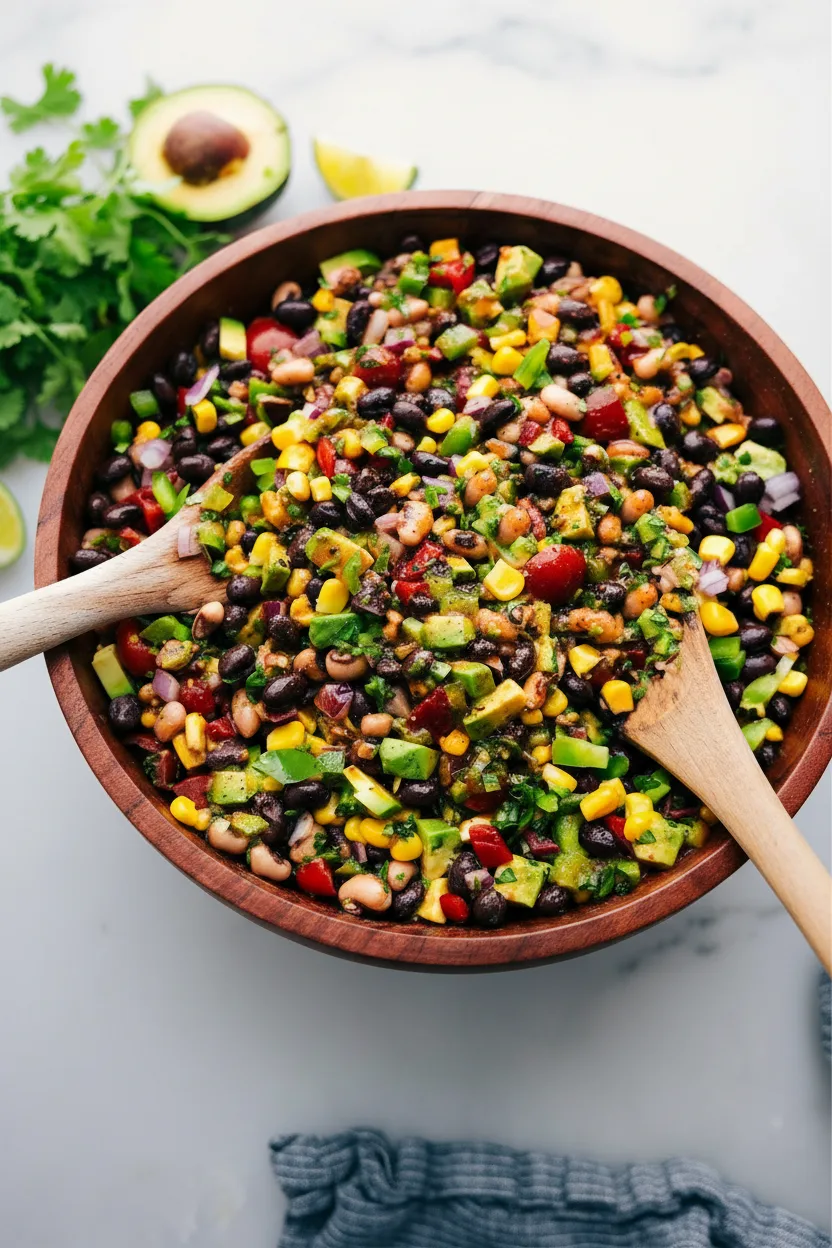 Trempette salade caviar avocat et maïs