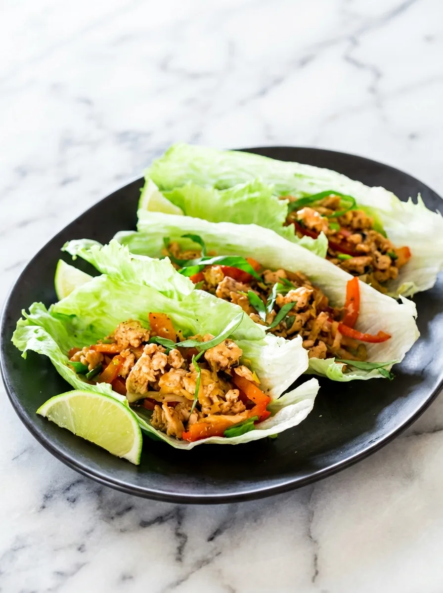Wraps de laitue au poulet thaï