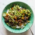 Bœuf collant au gingembre, sésame et ananas