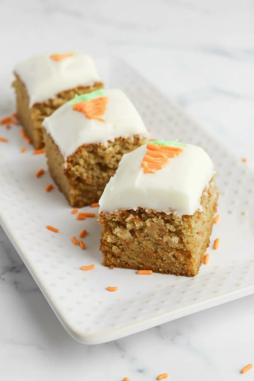 Barres de gâteau aux carottes classiques avec glaçage au fromage à la crème