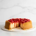 Cheesecake à la fraise avec sauce épaisse à la fraise