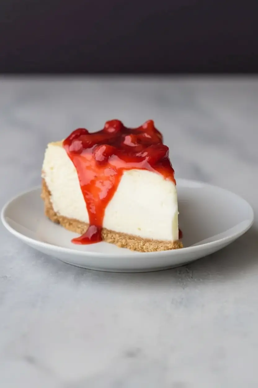 Cheesecake à la fraise avec texture fondante au centre