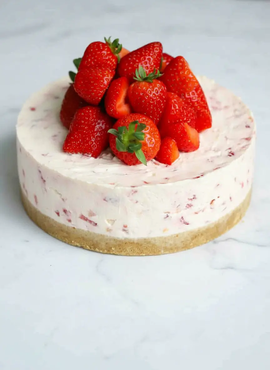 Cheesecake à la fraise pour réunions familiales