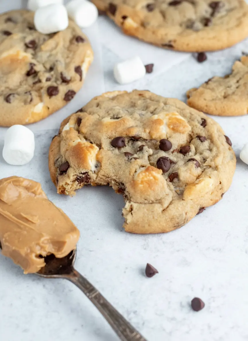 Cookies au beurre de cacahuète et guimauve