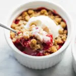 Crumble aux framboises pour deux personnes