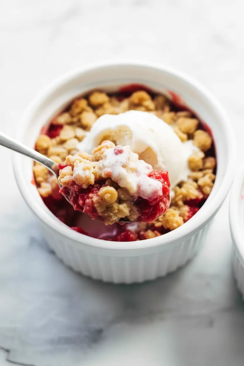 Crumble aux framboises pour deux personnes