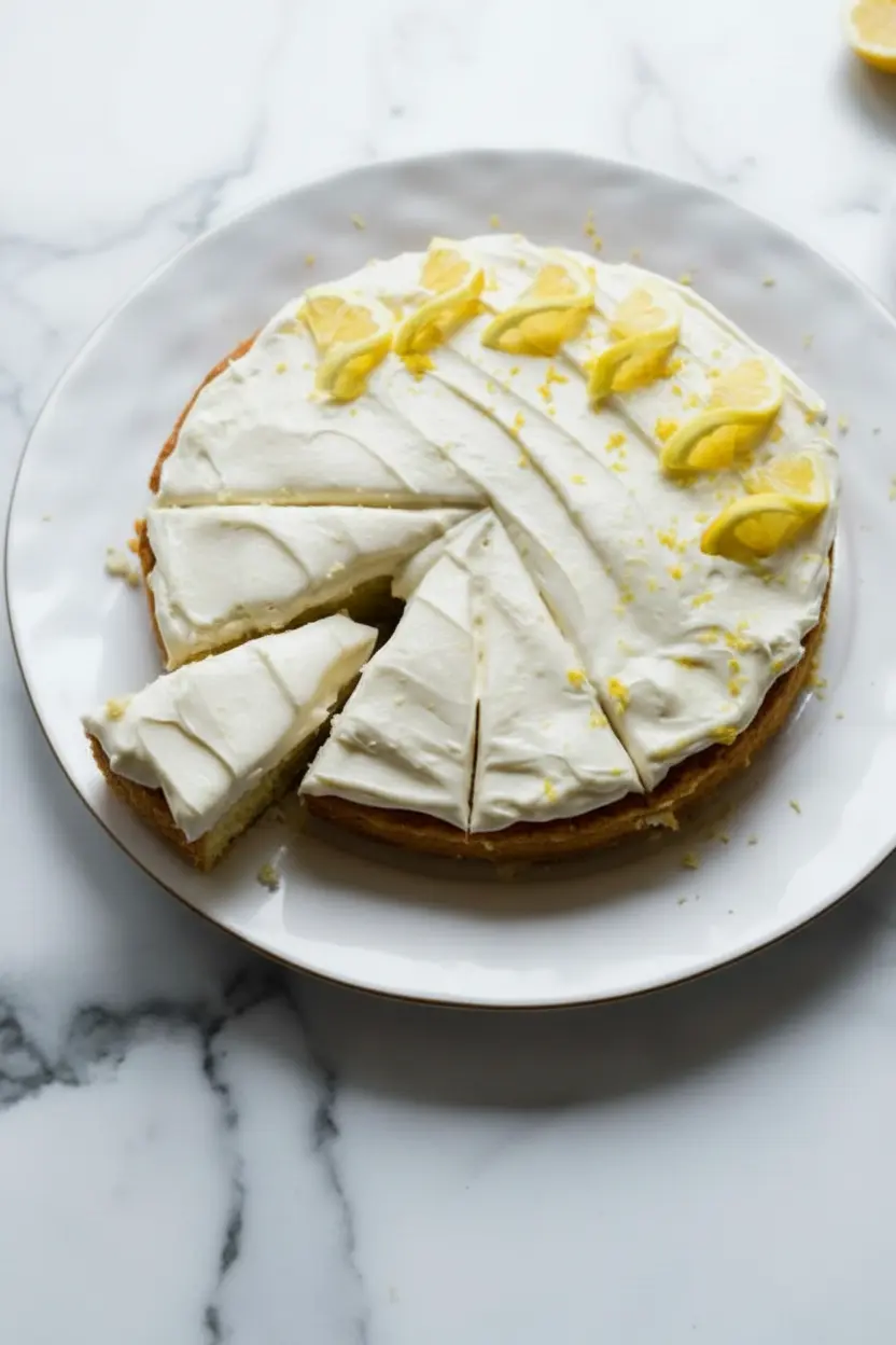 Gâteau au citron avec glaçage citron au fromage à la crème
