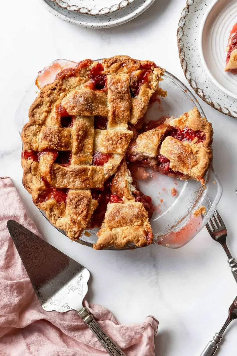 Meilleure recette de tarte fraise-rhubarbe