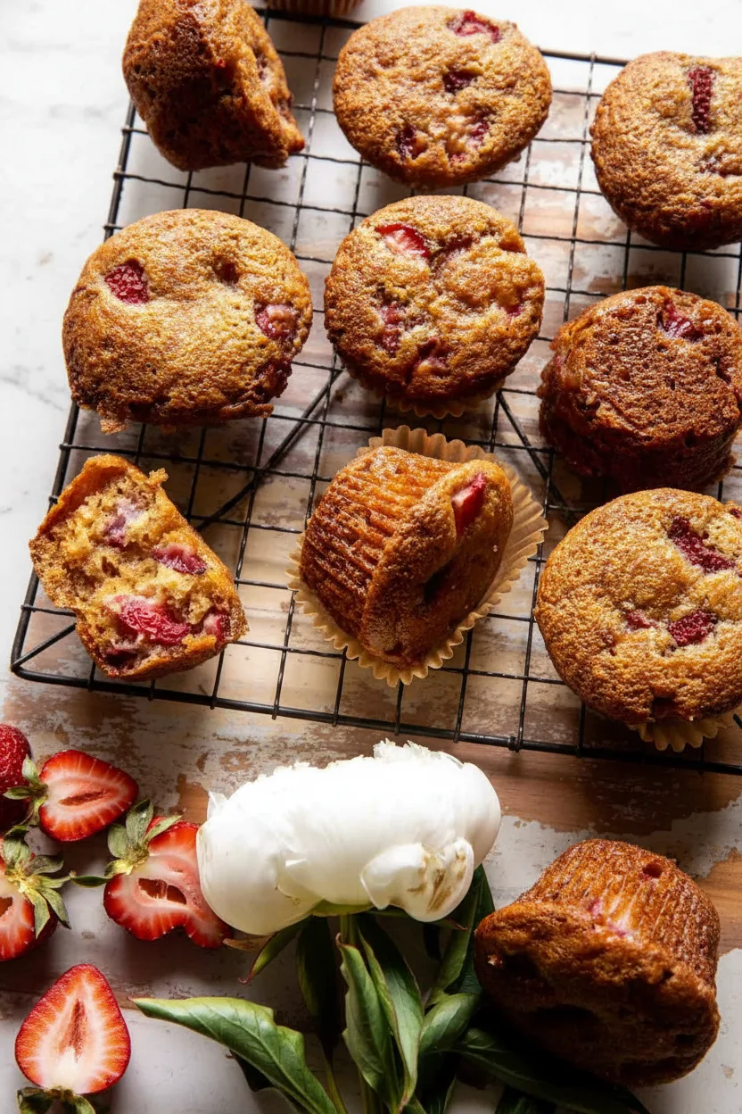 Muffins fraise-caramel style boulangerie