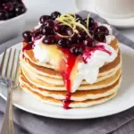Pancakes cheesecake au citron et aux myrtilles