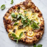 Pizza citron-basilic aux trois fromages