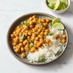 Poêlée crémeuse de pois chiches coco-citron vert