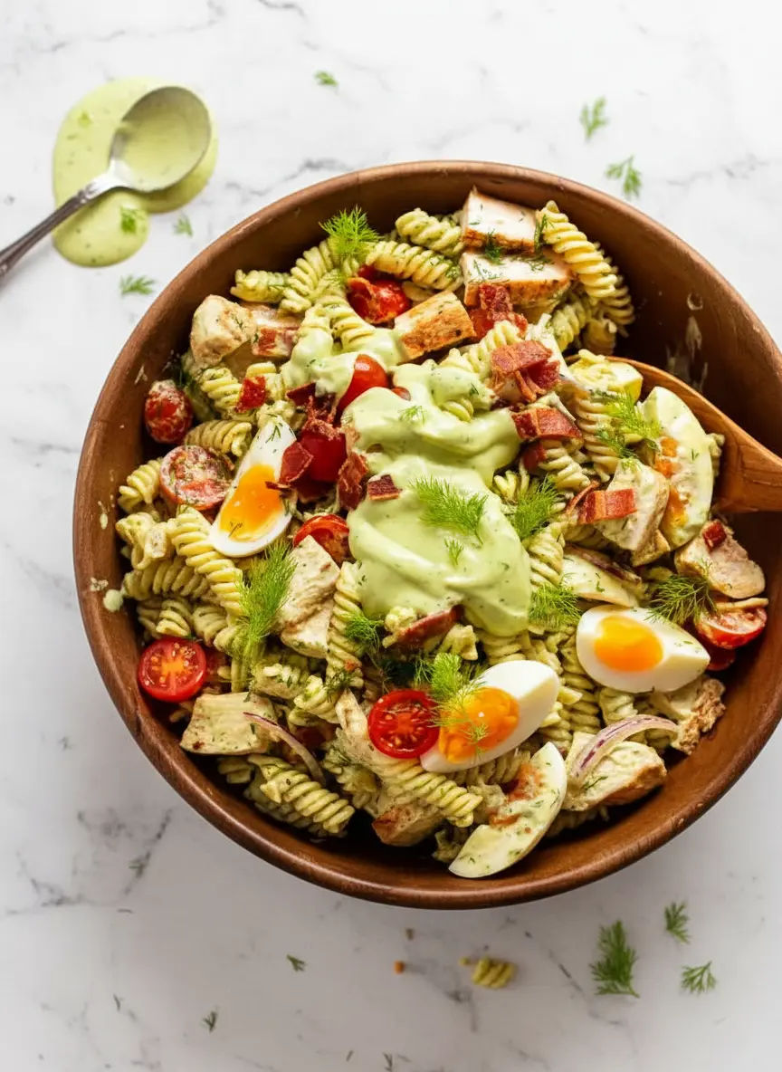 Salade de pâtes crémeuse à l’avocat