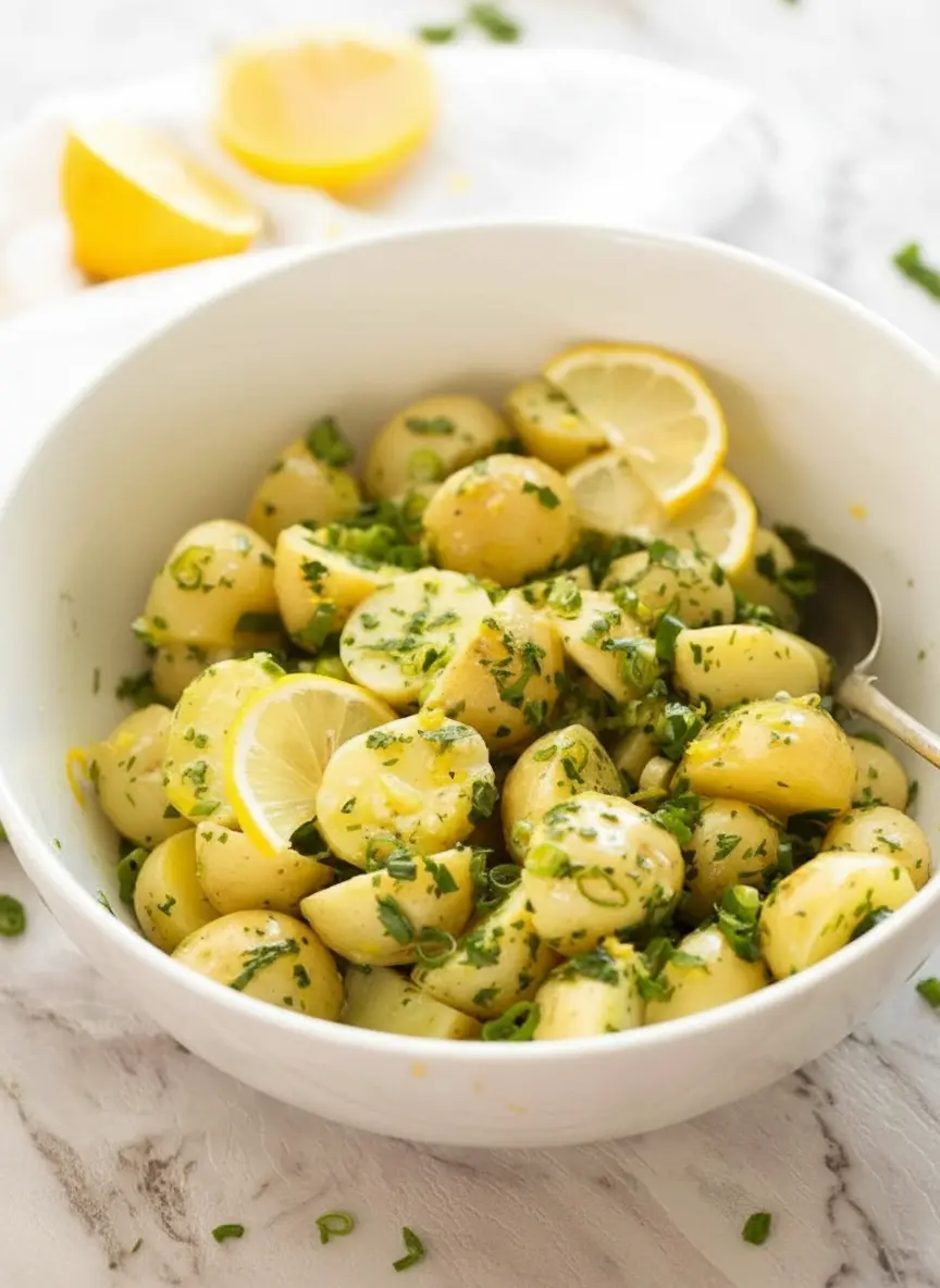Salade de pommes de terre au citron et aux herbes