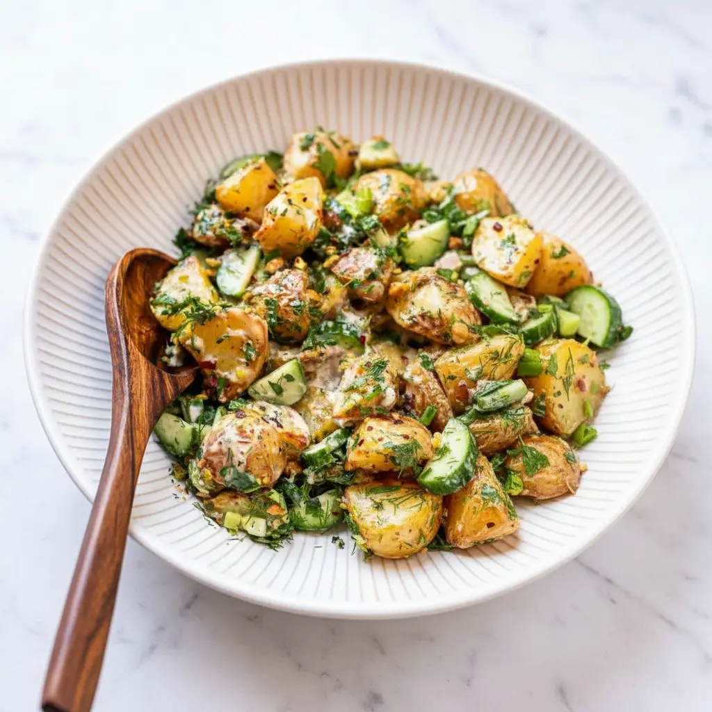 Salade de pommes de terre à l’ail rôti