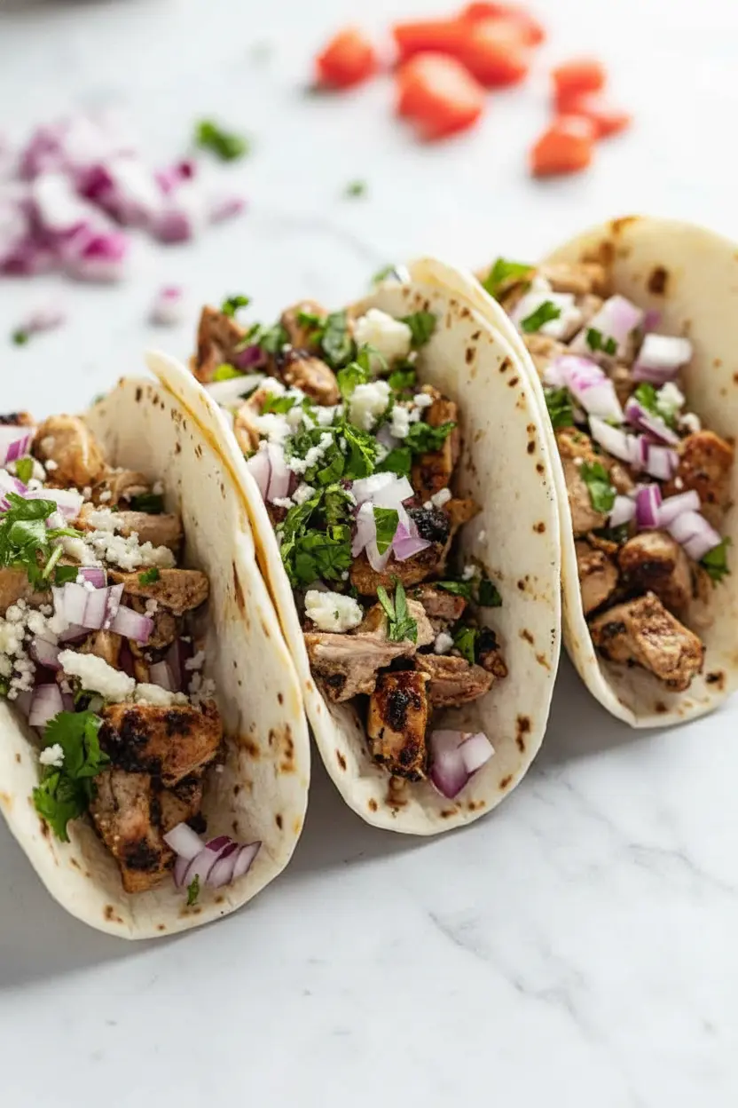 Tacos au poulet grillé à l’ail