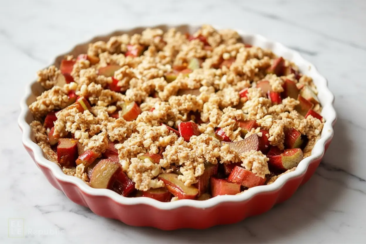 Tarte à la rhubarbe rôtie au miel sans gluten