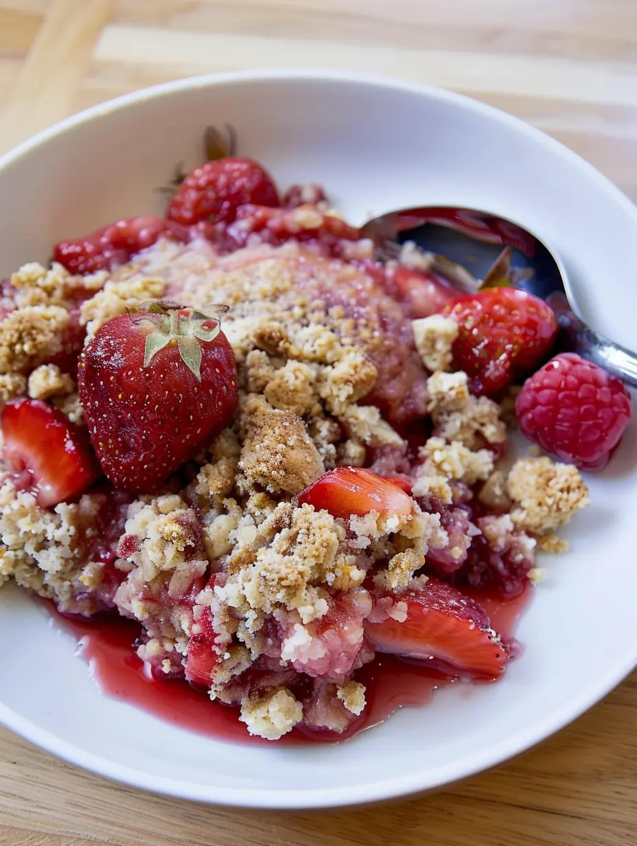 Crumble aux fraises sain à la farine d’amande