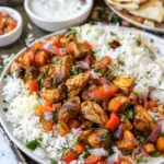 dîner poulet shawarma sur plaque au four