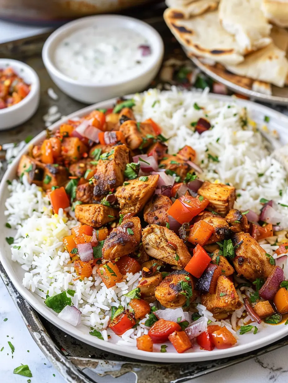 dîner poulet shawarma sur plaque au four