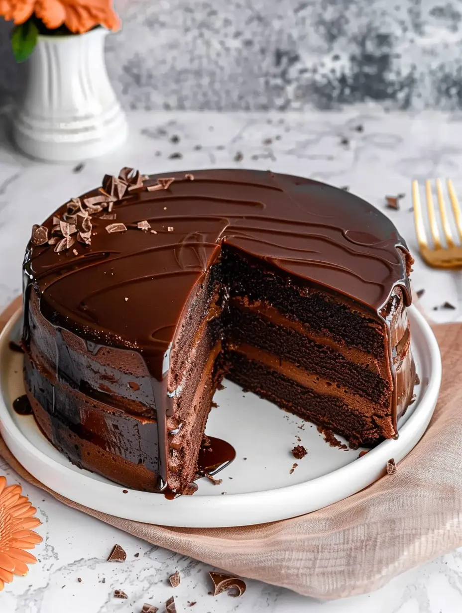 Gâteau à étages au ganache au chocolat