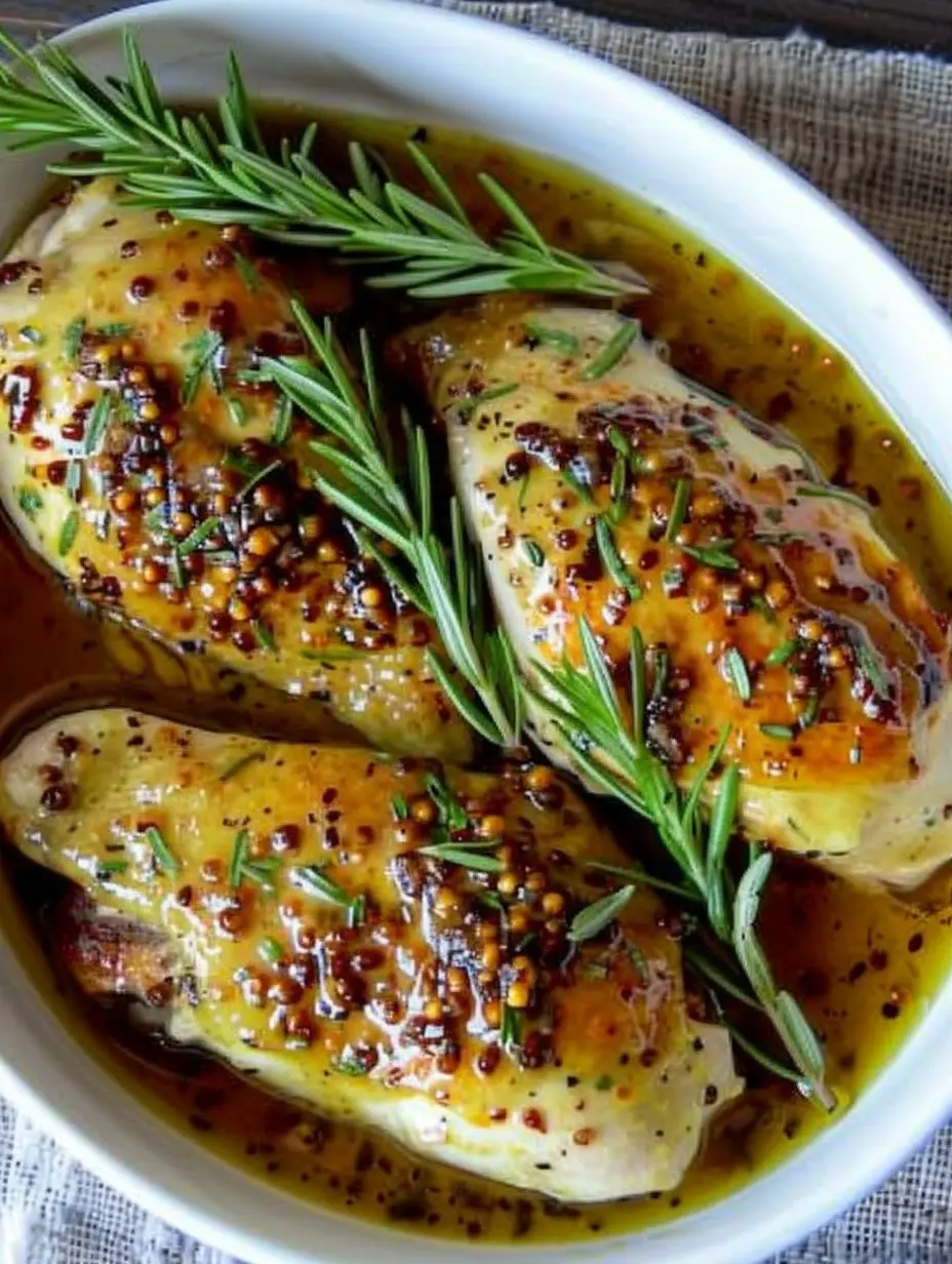 Préparation de repas de poulet à la moutarde et au miel