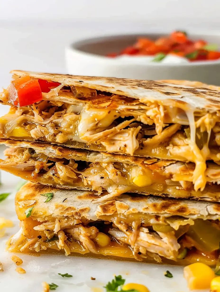 Quesadilla au poulet fondante et crémeuse