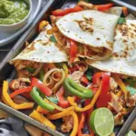 Quesadilla fajita au poulet en version plaque