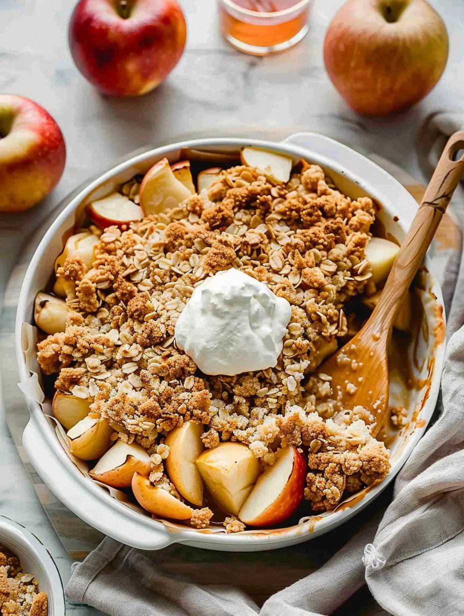 Recette de crumble aux pommes sain