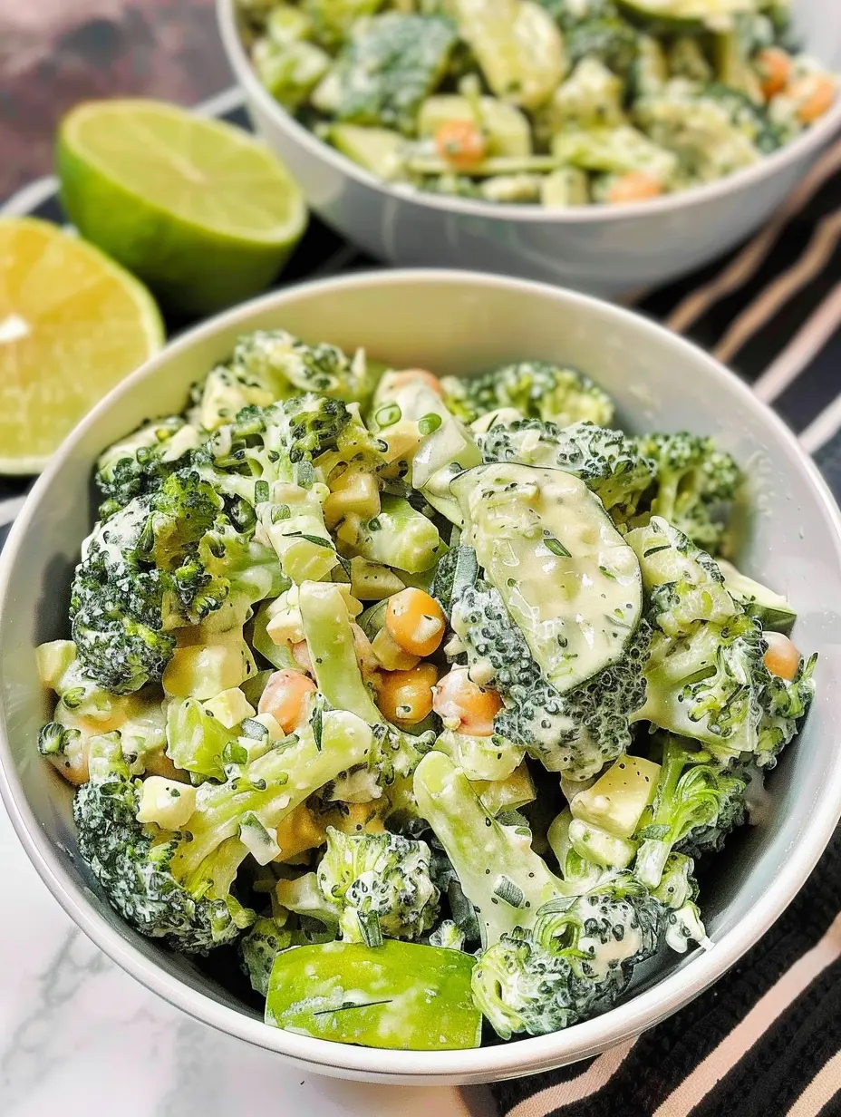 Salade de brocoli et concombre hachés